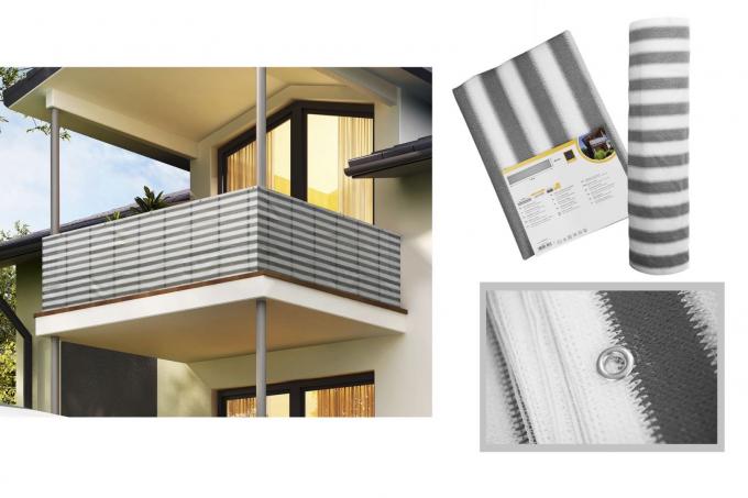 발코니 HDPE 그늘 그물 0.9x5m UV 세일 마감 4