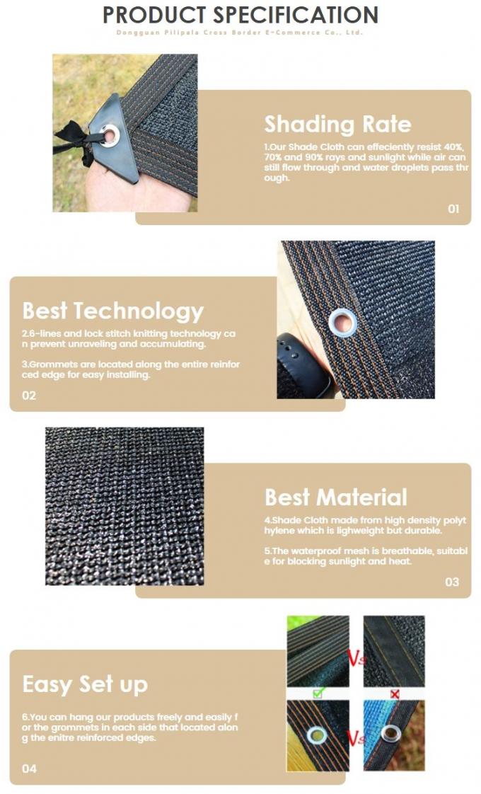 기업 연합 옥외테라스를 위한 90% 강화된 그로밋 온실 음영 직포 1